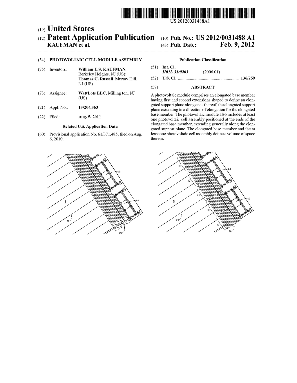 PHOTOVOLTAIC CELL MODULE ASSEMBLY - diagram, schematic, and image 01