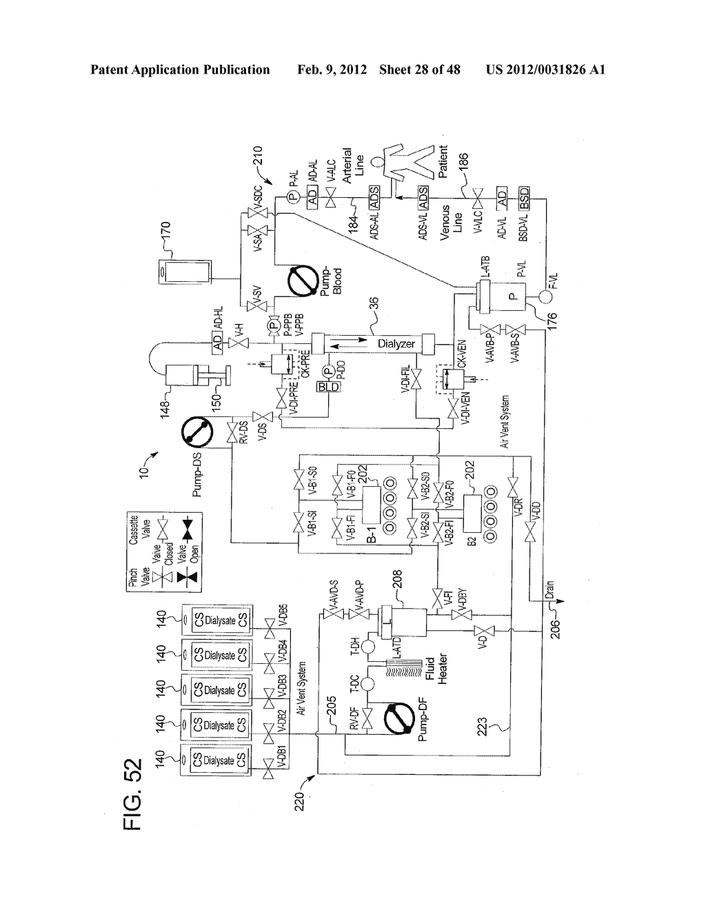 HEMODIALYSIS SYSTEM HAVING CLAMPING MECHANISM FOR PERISTALTIC PUMPING - diagram, schematic, and image 29