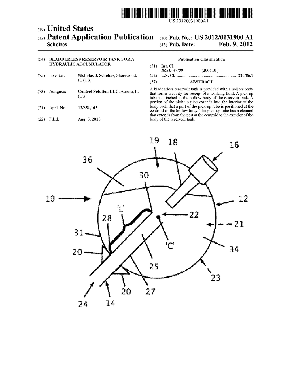 BLADDERLESS RESERVOIR TANK FOR A HYDRAULIC ACCUMULATOR - diagram, schematic, and image 01