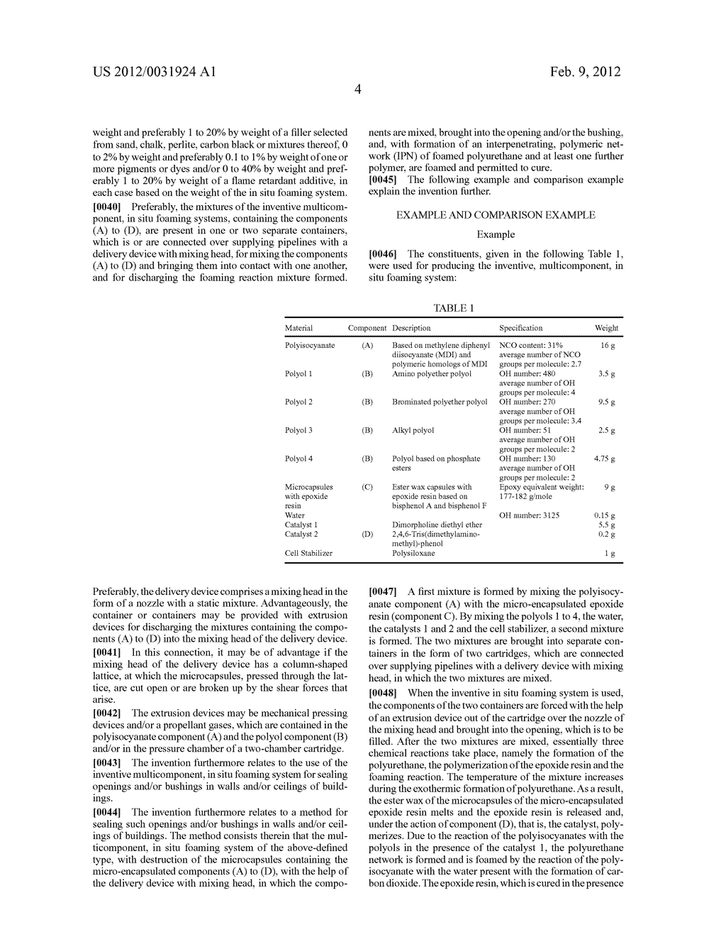 MULTICOMPONENT, IN SITU FOAMING SYSTEM FOR THE PREPARATION OF     INTERPENETRATING POLYMERIC NETWORKS AND ITS USE - diagram, schematic, and image 05