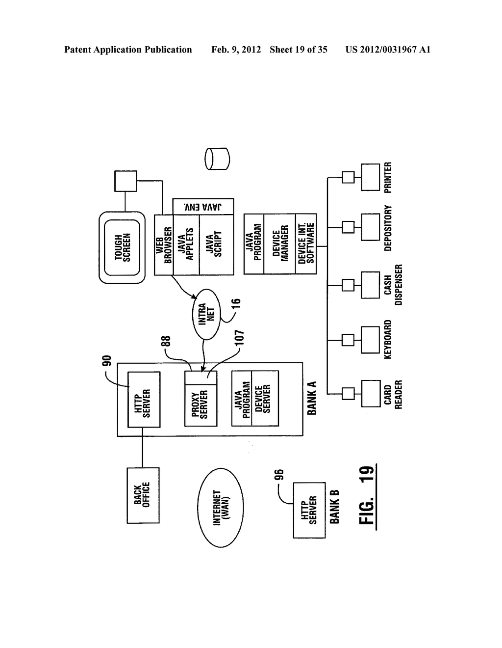 Method of authorizing automated banking machine use responsive to user     data read from data bearing records - diagram, schematic, and image 20