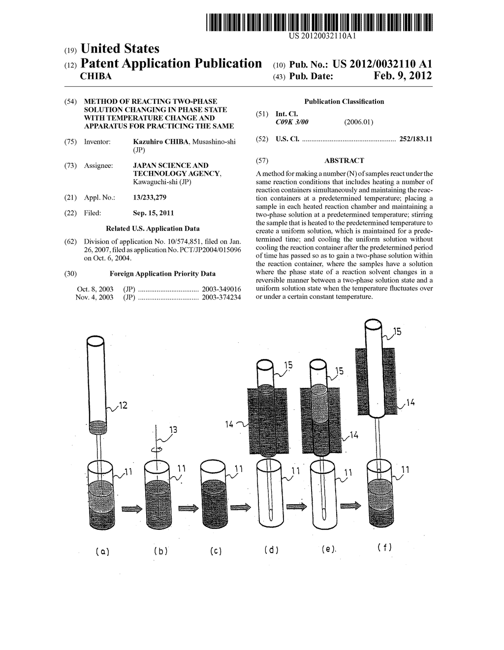 METHOD OF REACTING TWO-PHASE SOLUTION CHANGING IN PHASE STATE WITH     TEMPERATURE CHANGE AND APPARATUS FOR PRACTICING THE SAME - diagram, schematic, and image 01