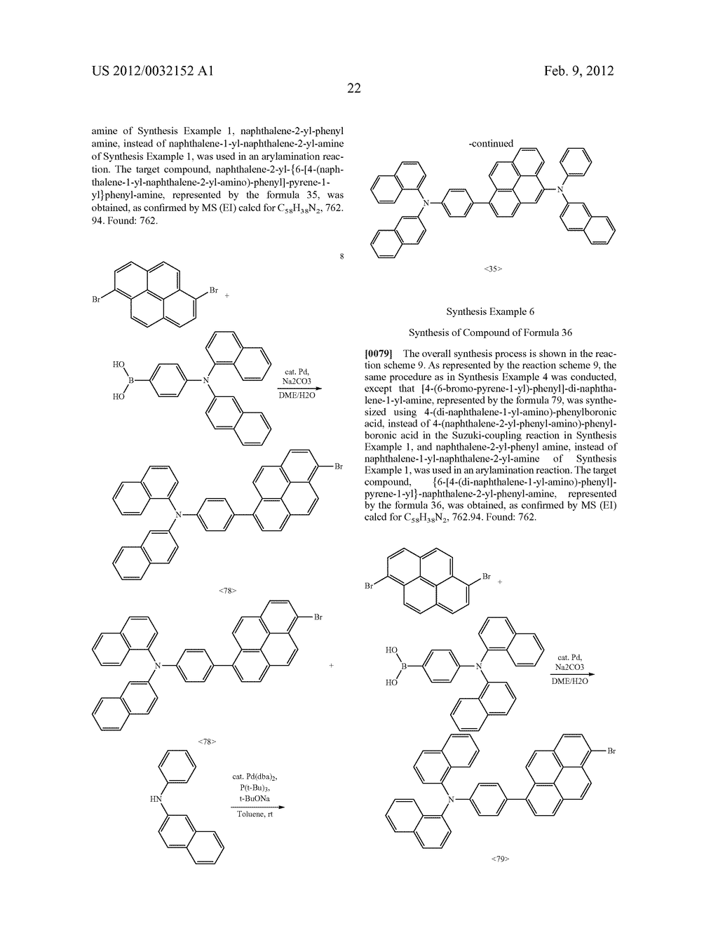 Asymmetrical Aryl Amine Derivative for Organic Electroluminescence     Devices, Method for Preparing Same, Organic  Thin Film for Organic     Electroluminescence Devices and Organic Electroluminescence Device Using     Same - diagram, schematic, and image 24