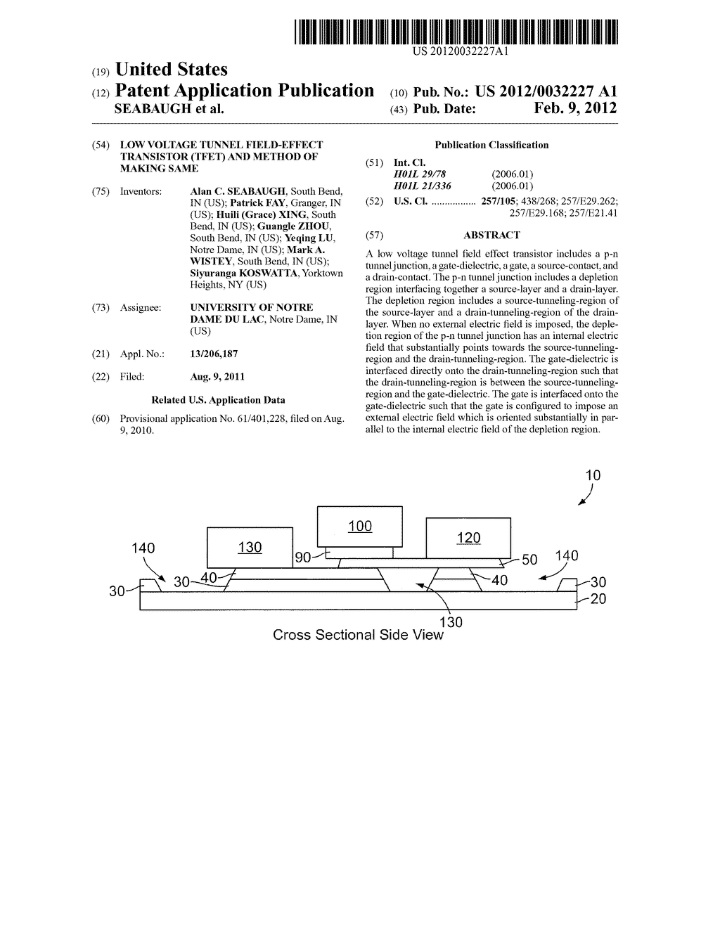 LOW VOLTAGE TUNNEL FIELD-EFFECT TRANSISTOR (TFET) AND METHOD OF MAKING     SAME - diagram, schematic, and image 01