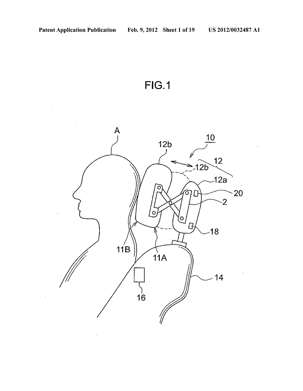HEADREST DEVICE, METHOD OF ADJUSTING HEADREST POSITIION, AND VEHICLE SEAT - diagram, schematic, and image 02