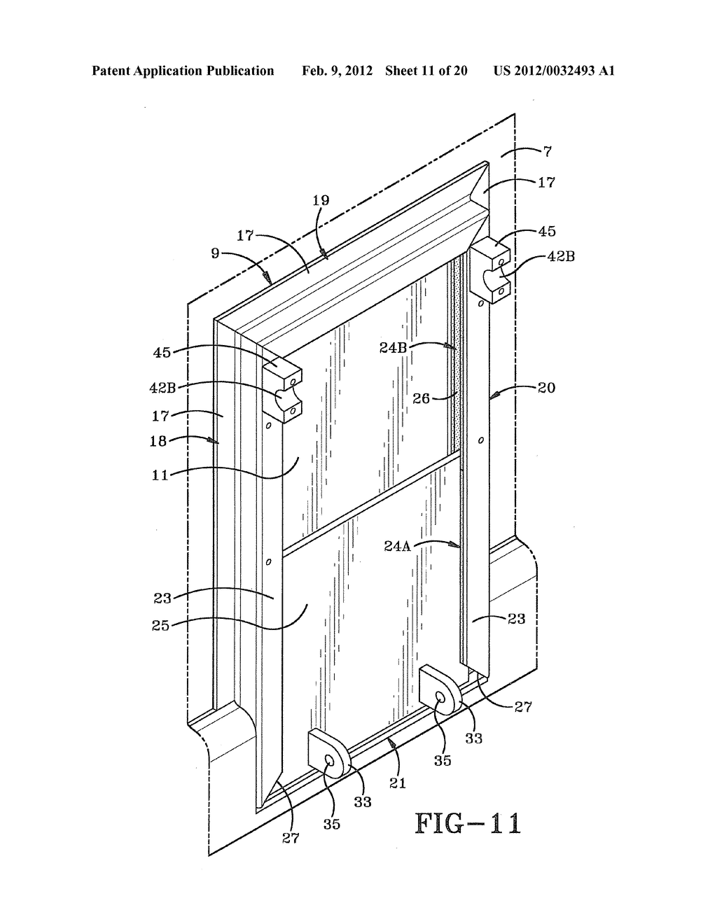 CENTER DOOR ASSEMBLY FOR DUMP BED AND METHOD OF REMOVING RETRACTABLE DOOR     THEREIN - diagram, schematic, and image 12