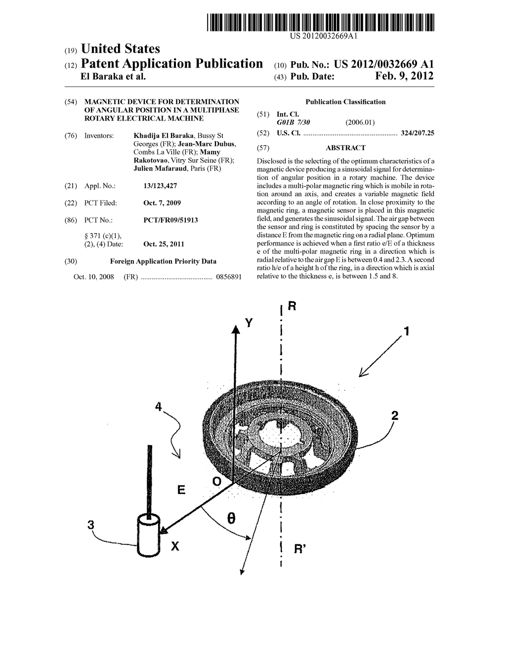 MAGNETIC DEVICE FOR DETERMINATION OF ANGULAR POSITION IN A MULTIPHASE     ROTARY ELECTRICAL MACHINE - diagram, schematic, and image 01