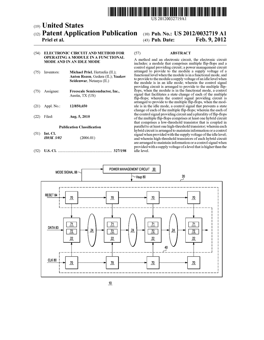 ELECTRONIC CIRCUIT AND METHOD FOR OPERATING A MODULE IN A FUNCTIONAL MODE     AND IN AN IDLE MODE - diagram, schematic, and image 01