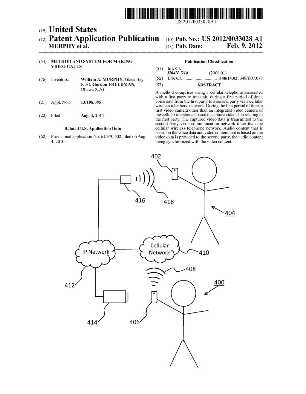 METHOD AND SYSTEM FOR MAKING VIDEO CALLS - diagram, schematic, and image 01