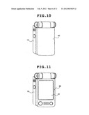 PORTABLE TERMINAL WITH ROTATABLE AXIAL FLIP UNIT AND DUAL LENS ARRANGEMENT diagram and image