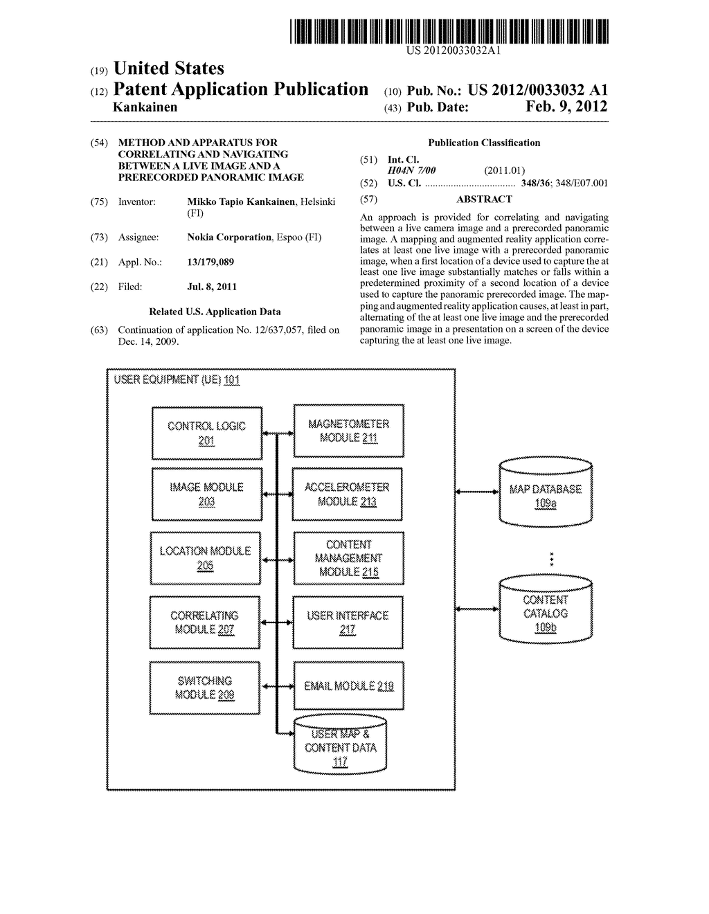 METHOD AND APPARATUS FOR CORRELATING AND NAVIGATING BETWEEN A LIVE IMAGE     AND A PRERECORDED PANORAMIC IMAGE - diagram, schematic, and image 01