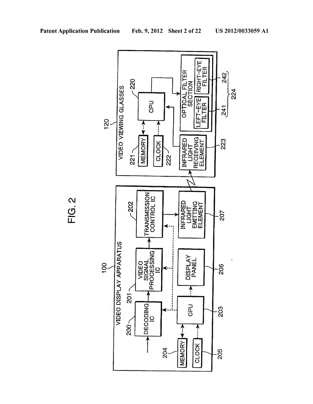 VIDEO DISPLAY APPARATUS, VIDEO VIEWING GLASSES, AND SYSTEM COMPRISING THE     DISPLAY APPARATUS AND THE GLASSES - diagram, schematic, and image 03
