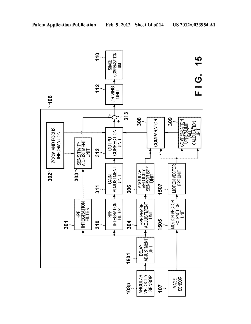 IMAGE STABILIZATION CONTROL APPARATUS AND CONTROL METHOD THEREOF, OPTICAL     APPARATUS, AND IMAGING APPARATUS - diagram, schematic, and image 15