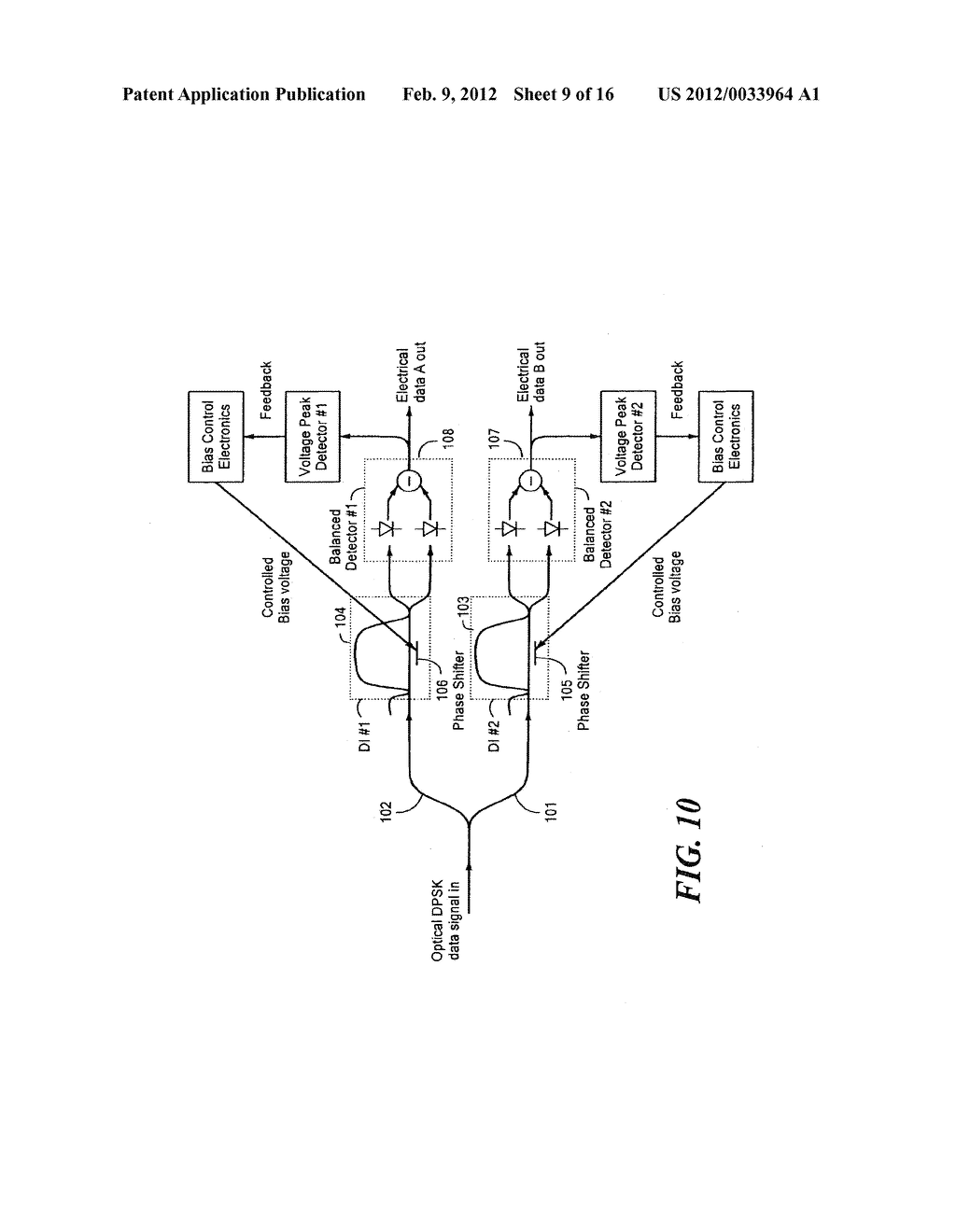 METHOD AND APPARATUS FOR CONTROL OF DPSK AND DQPSK RECEIVERS AND     TRANSMITTERS - diagram, schematic, and image 10