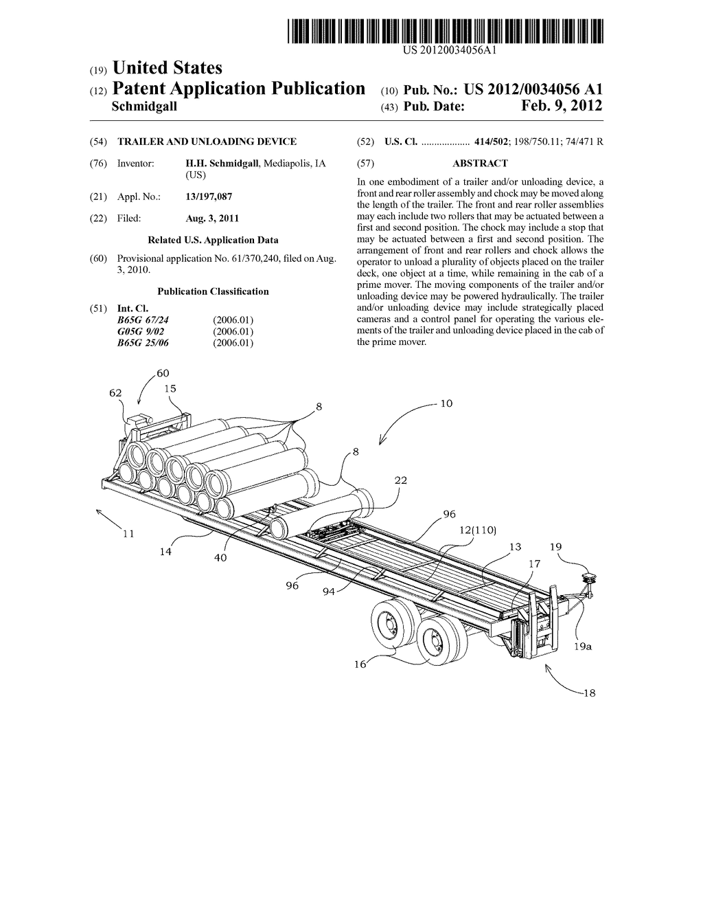 Trailer and Unloading Device - diagram, schematic, and image 01