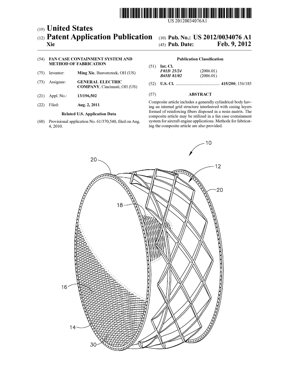 FAN CASE CONTAINMENT SYSTEM AND METHOD OF FABRICATION - diagram, schematic, and image 01