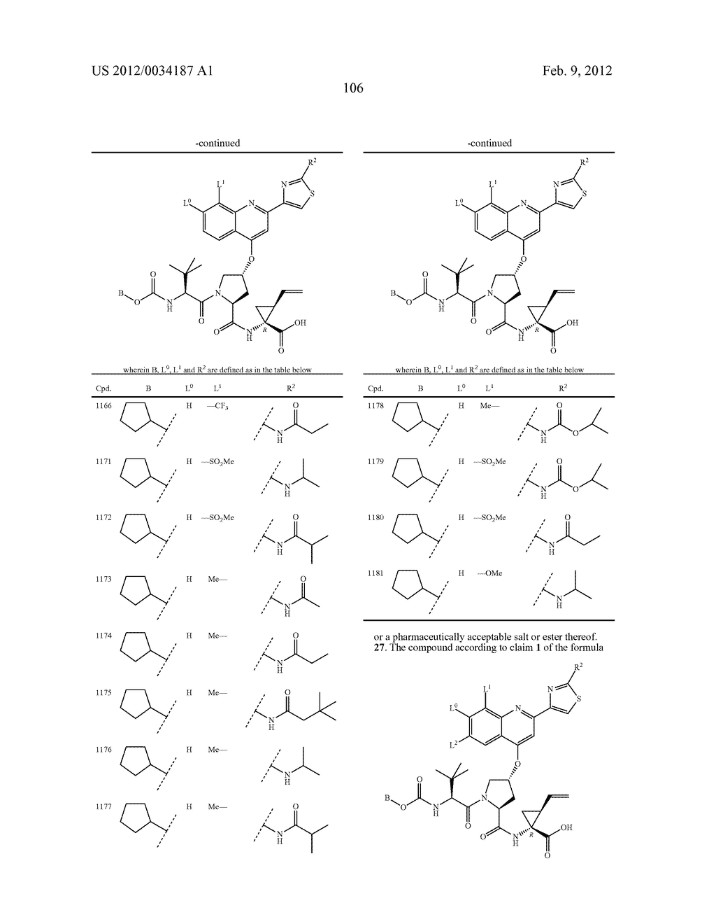 Hepatitis C Inhibitor Compounds - diagram, schematic, and image 107