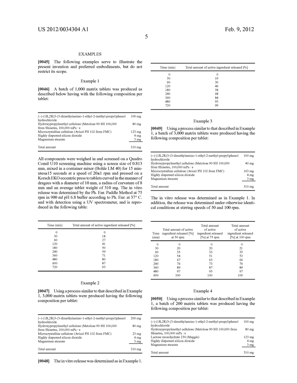 Prolonged Release Pharmaceutical Composition Containing     3-(3-Dimethylamino-1-Ethyl-2-Methyl-Propyl)Phenol - diagram, schematic, and image 07