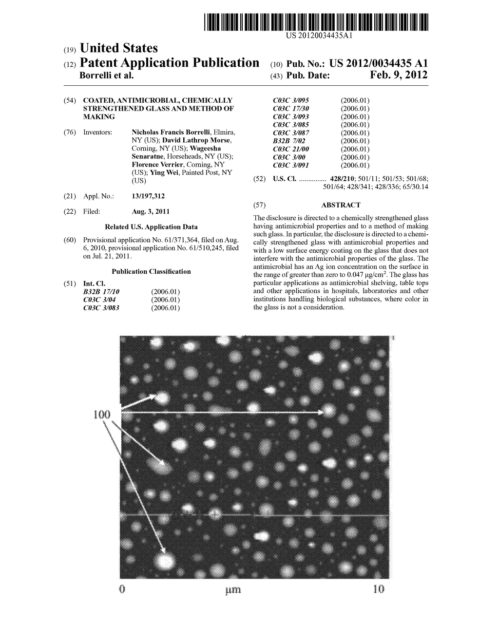 COATED, ANTIMICROBIAL, CHEMICALLY STRENGTHENED GLASS AND METHOD OF MAKING - diagram, schematic, and image 01