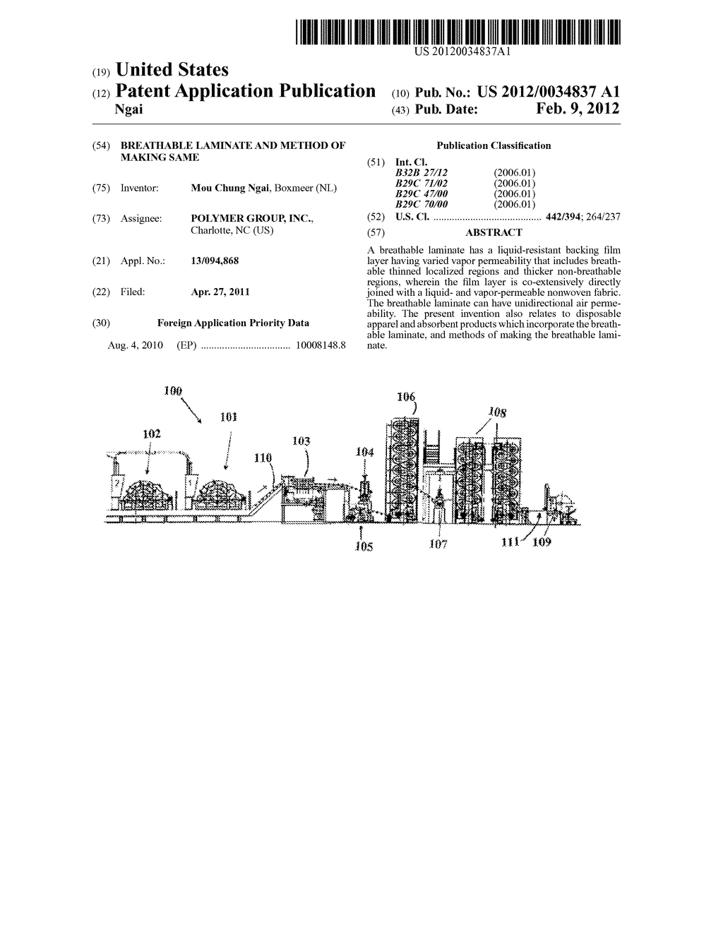 BREATHABLE LAMINATE AND METHOD OF MAKING SAME - diagram, schematic, and image 01