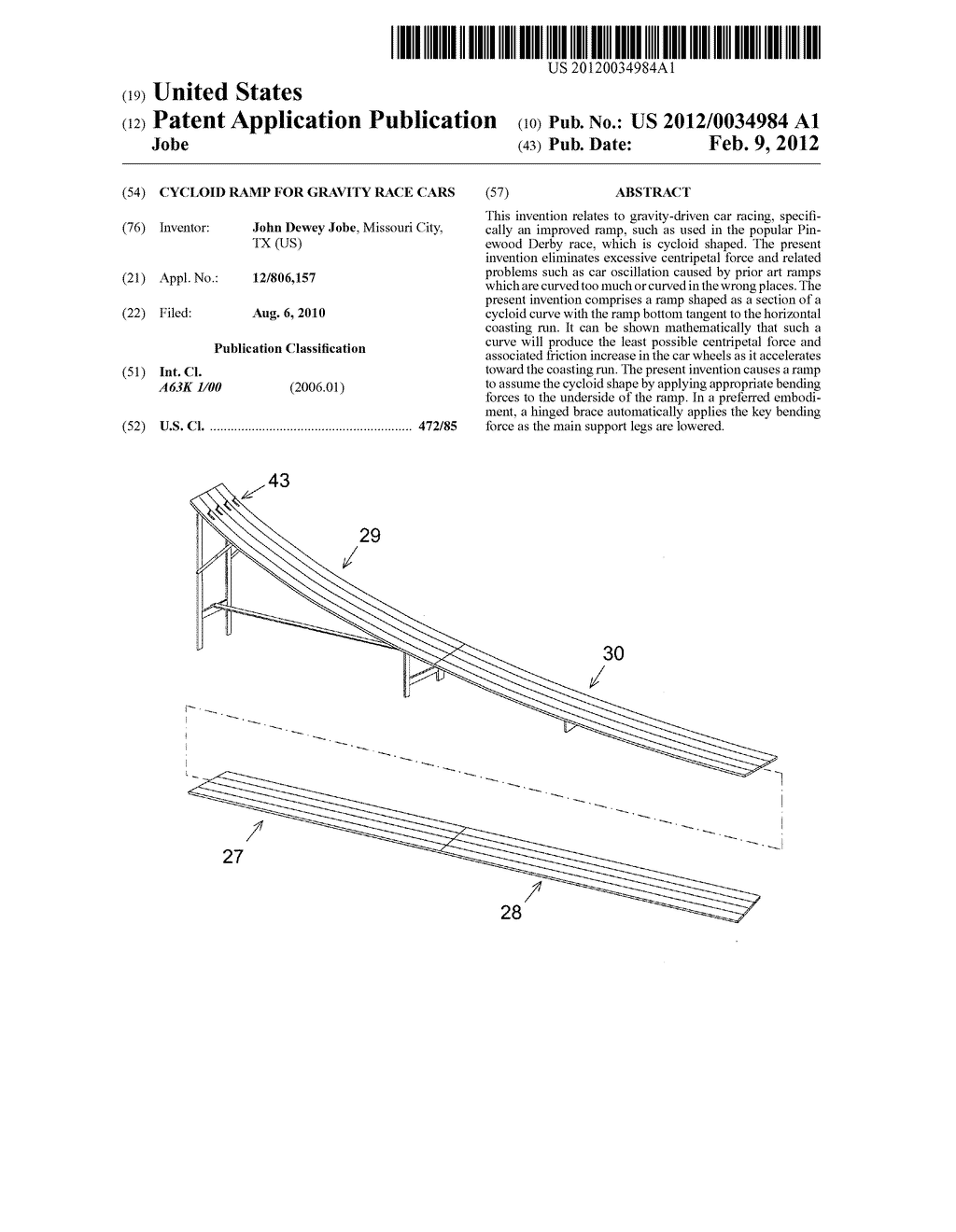 Cycloid ramp for gravity race cars - diagram, schematic, and image 01