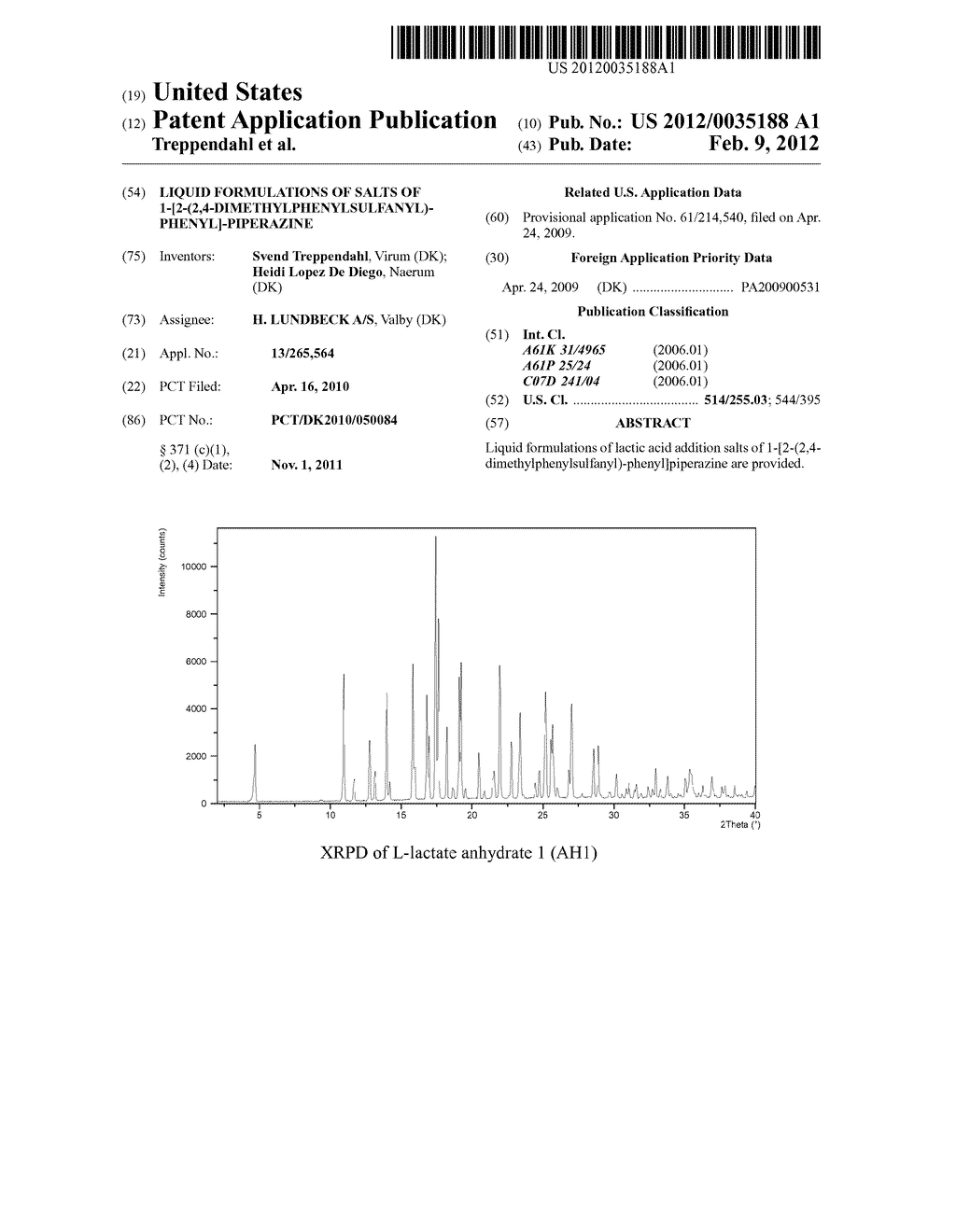 LIQUID FORMULATIONS OF SALTS OF     1-[2-(2,4-DIMETHYLPHENYLSULFANYL)PHENYL]-PIPERAZINE - diagram, schematic, and image 01