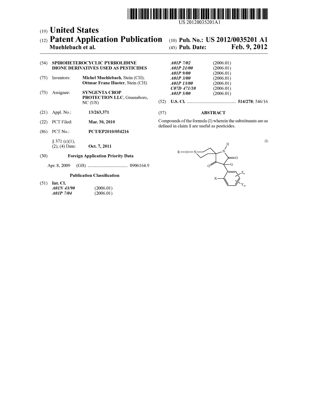 SPIROHETEROCYCLIC PYRROLIDINE DIONE DERIVATIVES USED AS PESTICIDES - diagram, schematic, and image 01