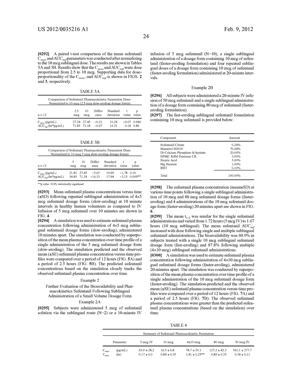 SMALL VOLUME ORAL TRANSMUCOSAL DOSAGE FORMS CONTAINING SUFENTANIL FOR     TREATMENT OF PAIN - diagram, schematic, and image 48