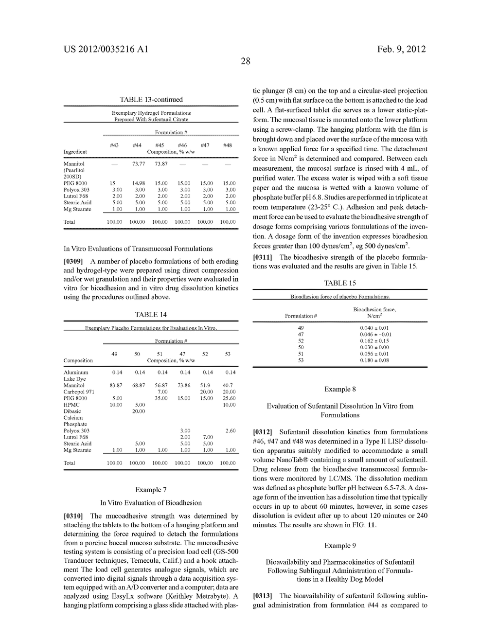 SMALL VOLUME ORAL TRANSMUCOSAL DOSAGE FORMS CONTAINING SUFENTANIL FOR     TREATMENT OF PAIN - diagram, schematic, and image 52