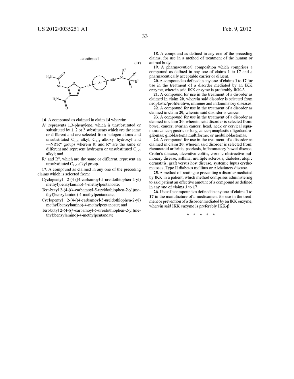 THIOPHENE INHIBITORS OF IKK-B SERINE-THREONINE PROTEIN KINASE - diagram, schematic, and image 34