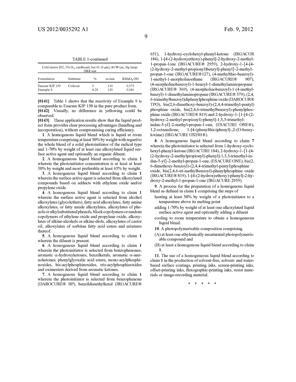 LIQUID PHOTOINITIATOR BLEND - diagram, schematic, and image 10