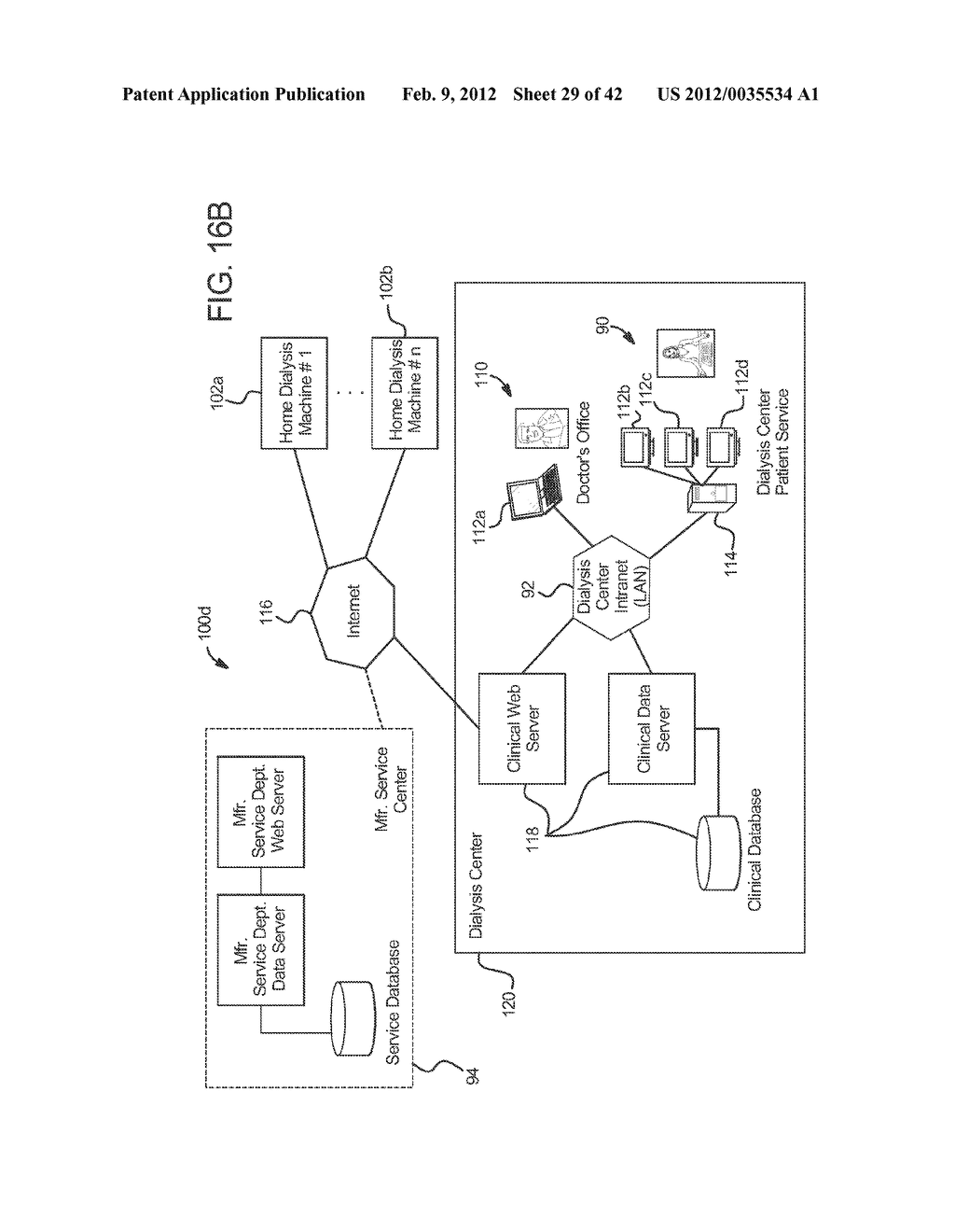 DIALYSIS SYSTEM INCLUDING WIRELESS PATIENT DATA AND TRENDING AND ALERT     GENERATION - diagram, schematic, and image 30