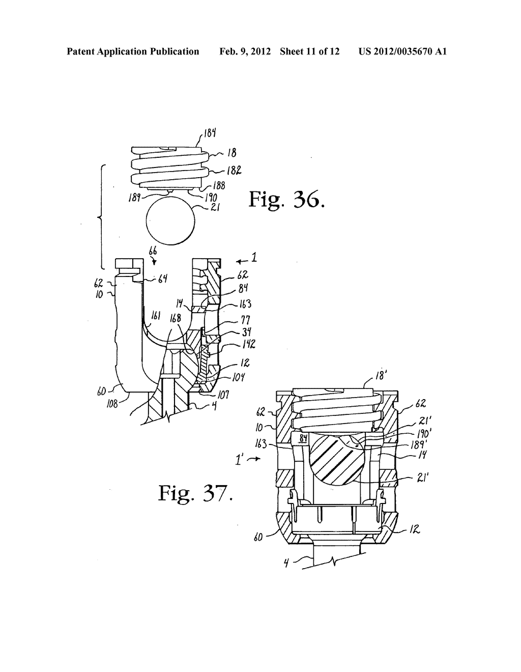 Polyaxial bone anchors with pop-on shank, fully constrained friction fit     retainer and lock and release insert - diagram, schematic, and image 12