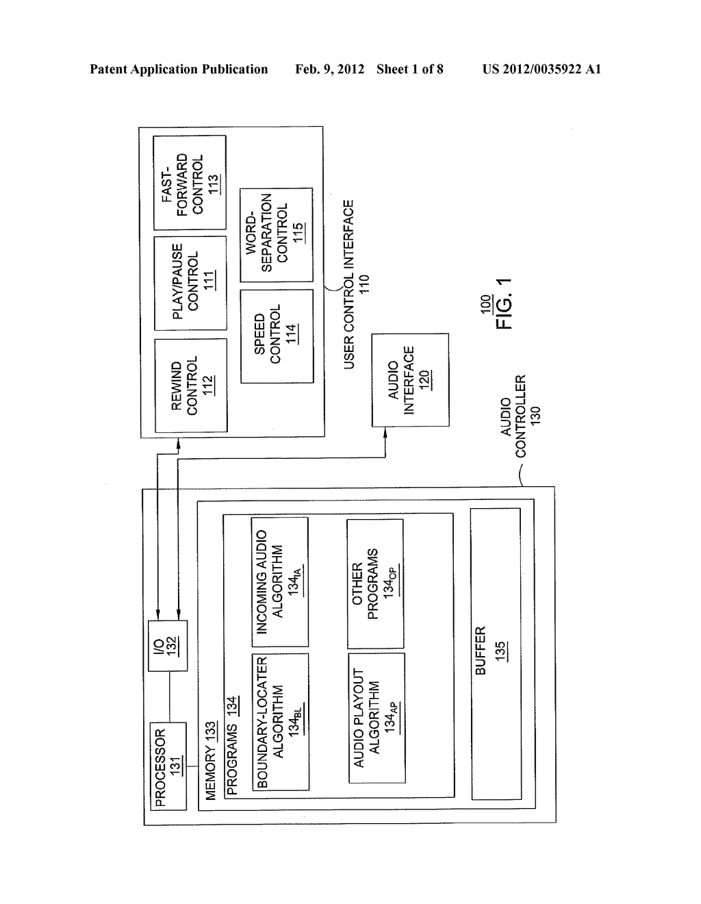 METHOD AND APPARATUS FOR CONTROLLING WORD-SEPARATION DURING AUDIO PLAYOUT - diagram, schematic, and image 02