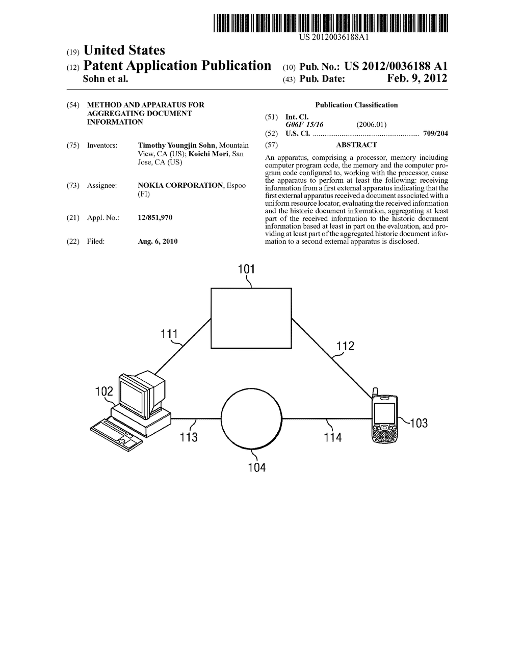 Method and Apparatus for Aggregating Document Information - diagram, schematic, and image 01