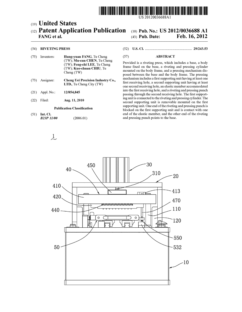 RIVETING PRESS - diagram, schematic, and image 01