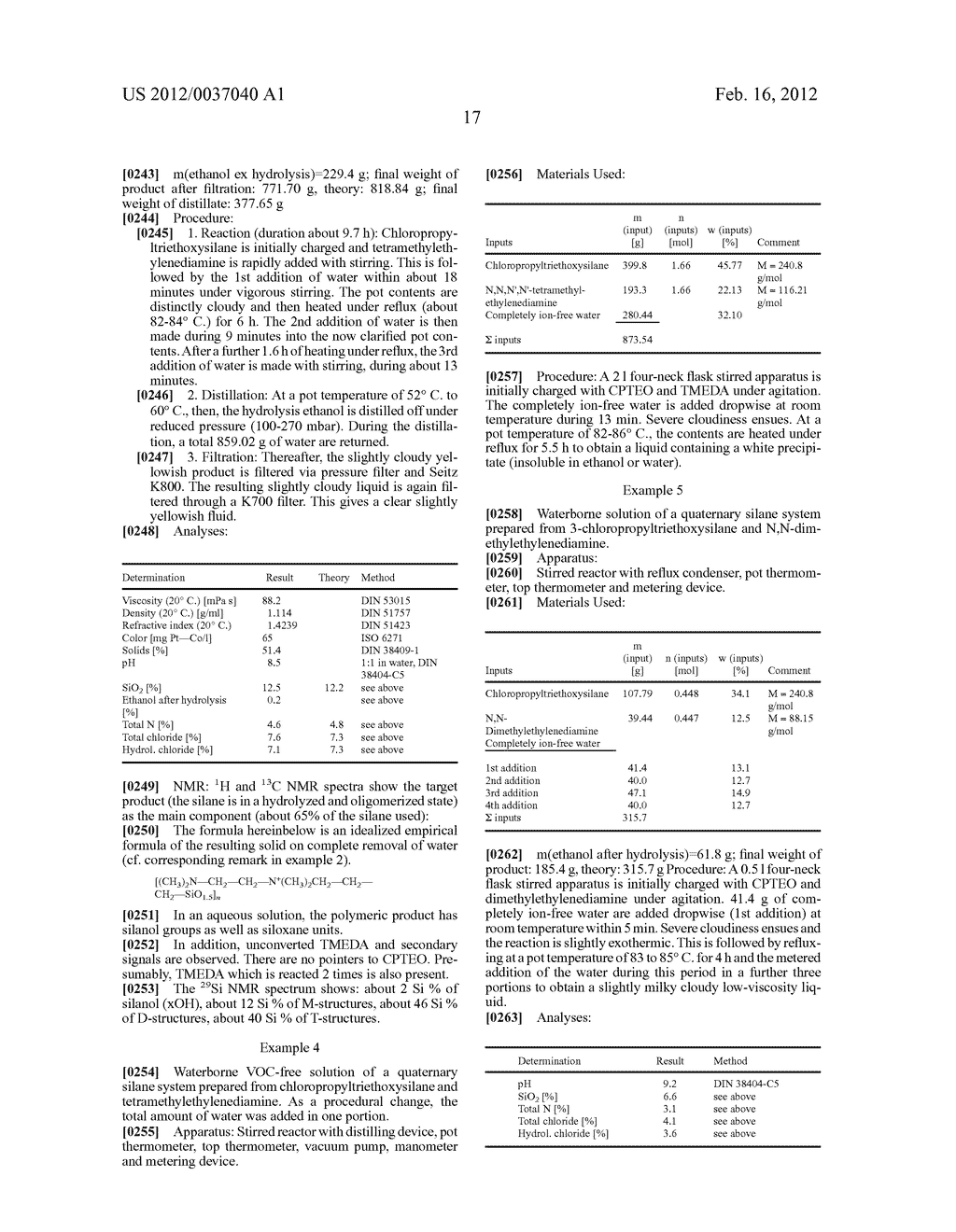 COMPOSITION CONTAINING QUATERNARY AMINO-FUNCTIONAL ORGANOSILICON COMPOUNDS     AND PRODUCTION AND USE THEREOF - diagram, schematic, and image 18