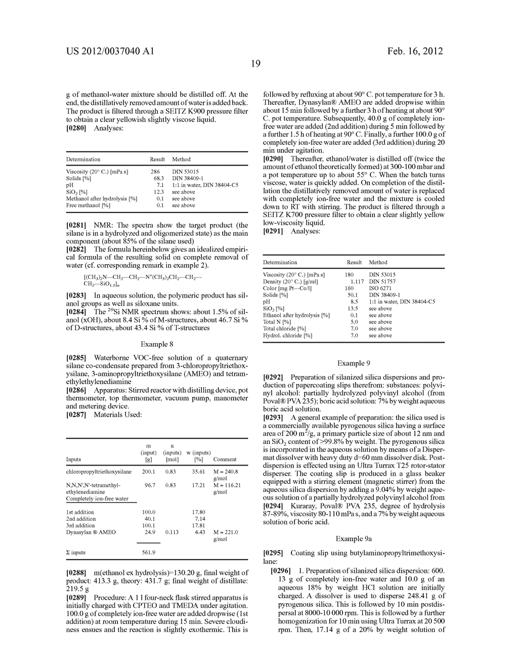 COMPOSITION CONTAINING QUATERNARY AMINO-FUNCTIONAL ORGANOSILICON COMPOUNDS     AND PRODUCTION AND USE THEREOF - diagram, schematic, and image 20