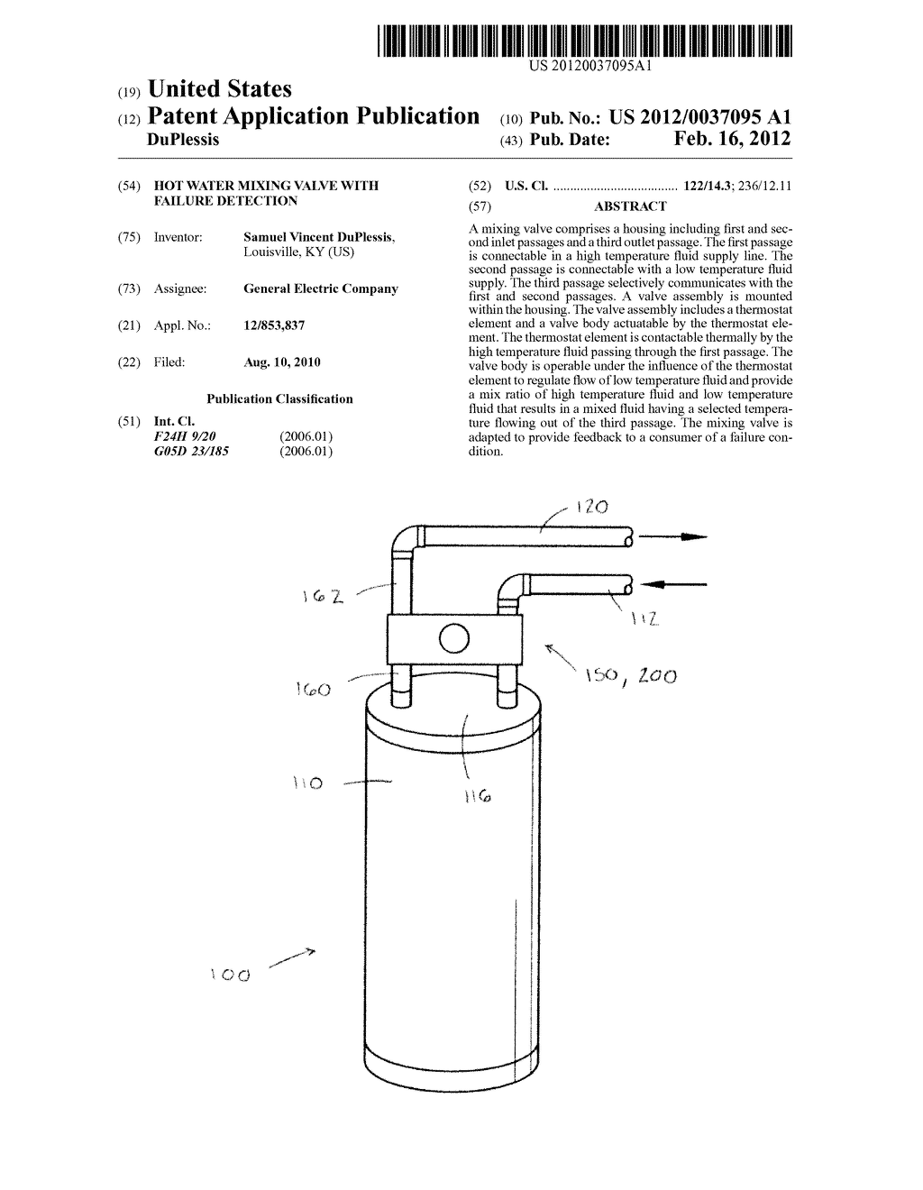 HOT WATER MIXING VALVE WITH FAILURE DETECTION - diagram, schematic, and image 01