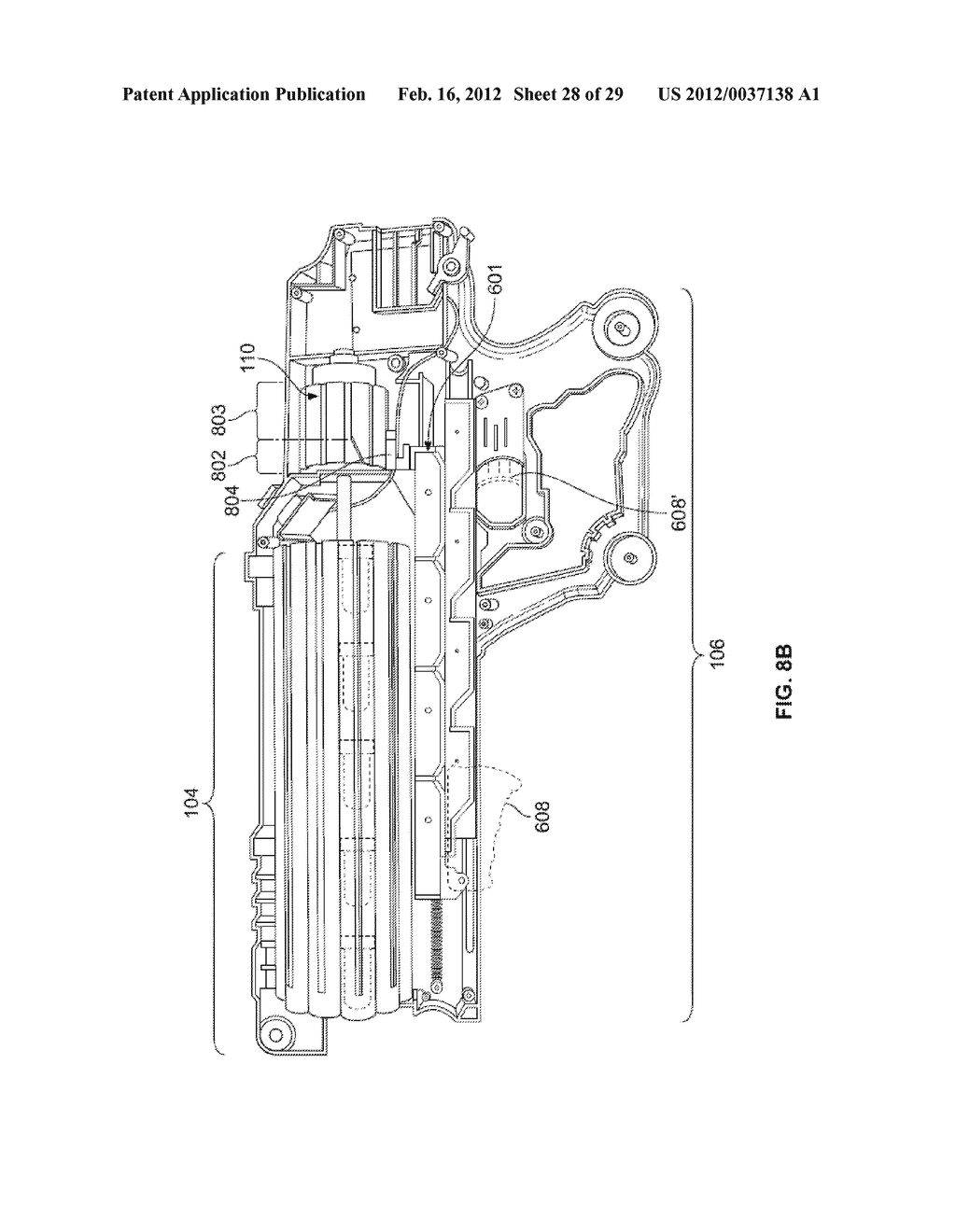 Toy launcher for launching projectiles and methods thereof - diagram, schematic, and image 29