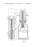 DEVICE FOR THE METERED DISPENSING OF LIQUID OR VISCOUS PRODUCTS AND METHOD     FOR IMPLEMENTING THIS DEVICE diagram and image