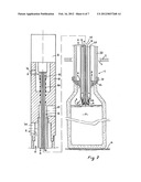 DEVICE FOR THE METERED DISPENSING OF LIQUID OR VISCOUS PRODUCTS AND METHOD     FOR IMPLEMENTING THIS DEVICE diagram and image