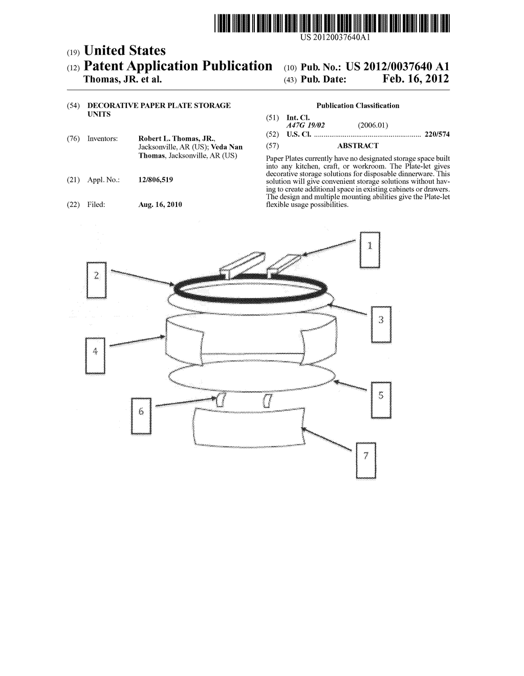 Decorative paper plate storage units - diagram, schematic, and image 01