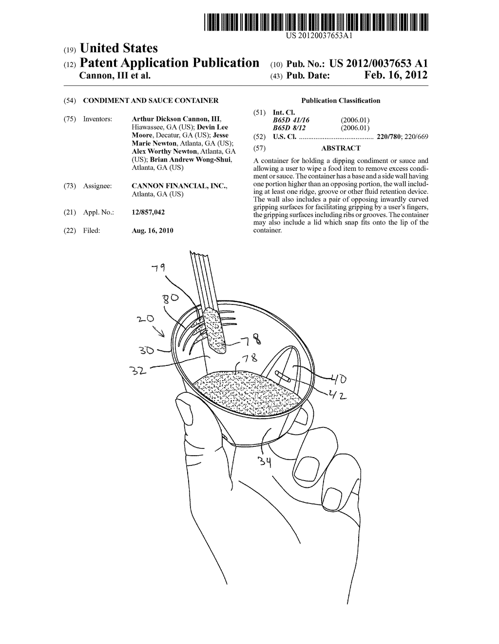 CONDIMENT AND SAUCE CONTAINER - diagram, schematic, and image 01