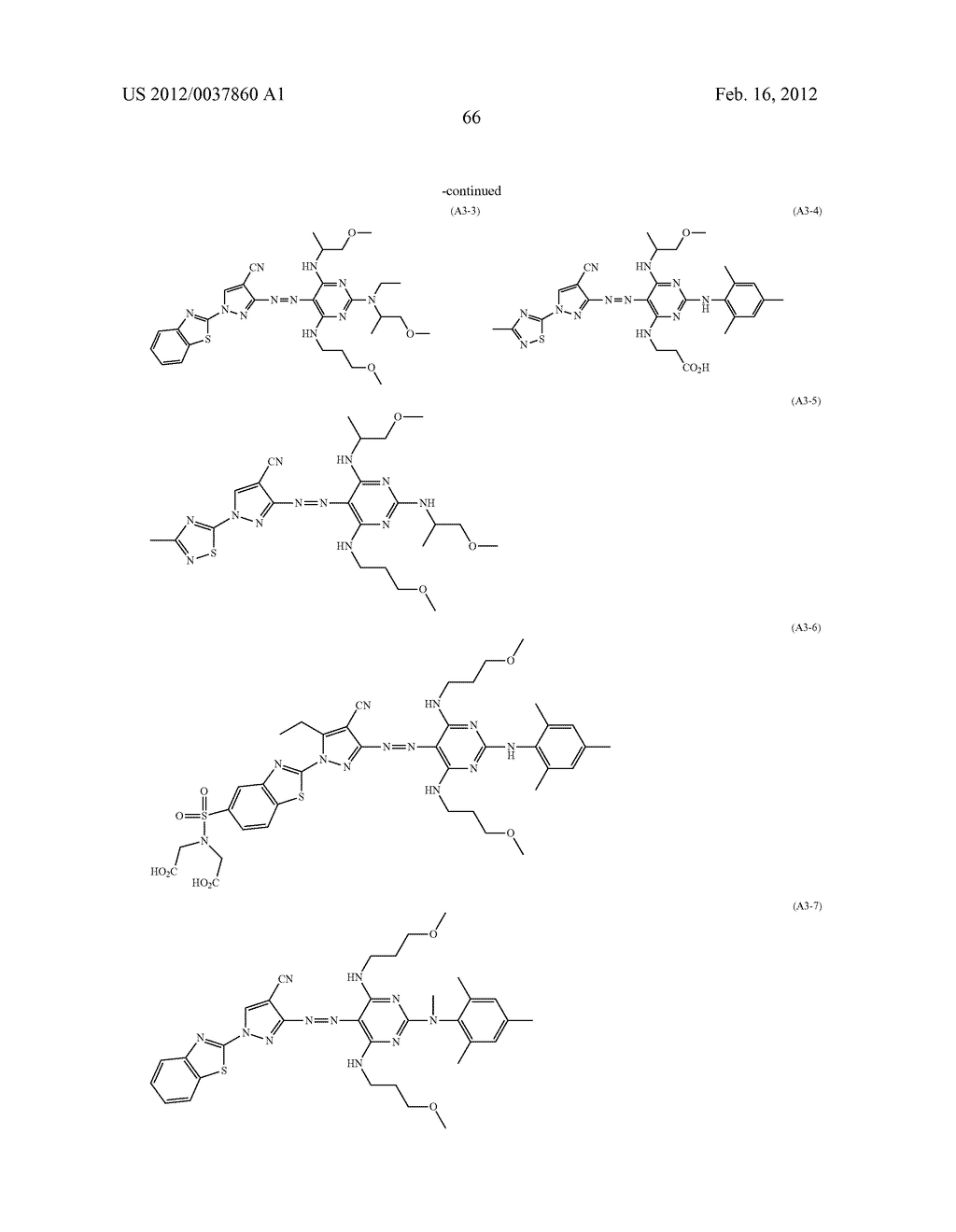 DYE-CONTAINING NEGATIVE CURABLE COMPOSITION, COLOR FILTER AND METHOD FOR     PRODUCING THE SAME - diagram, schematic, and image 67