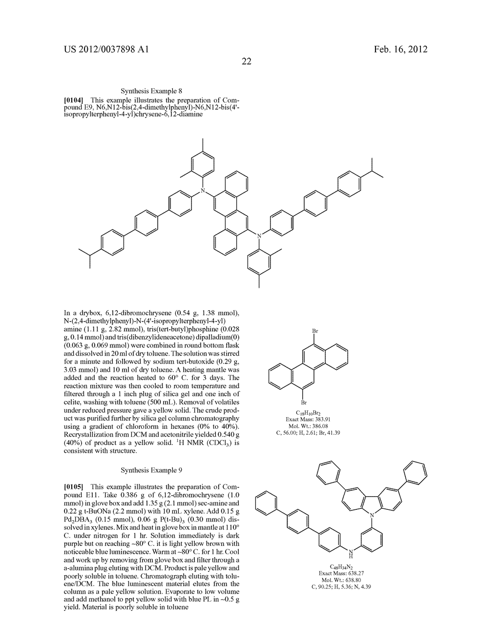 CHRYSENE COMPOUNDS FOR LUMINESCENT APPLICATIONS - diagram, schematic, and image 25