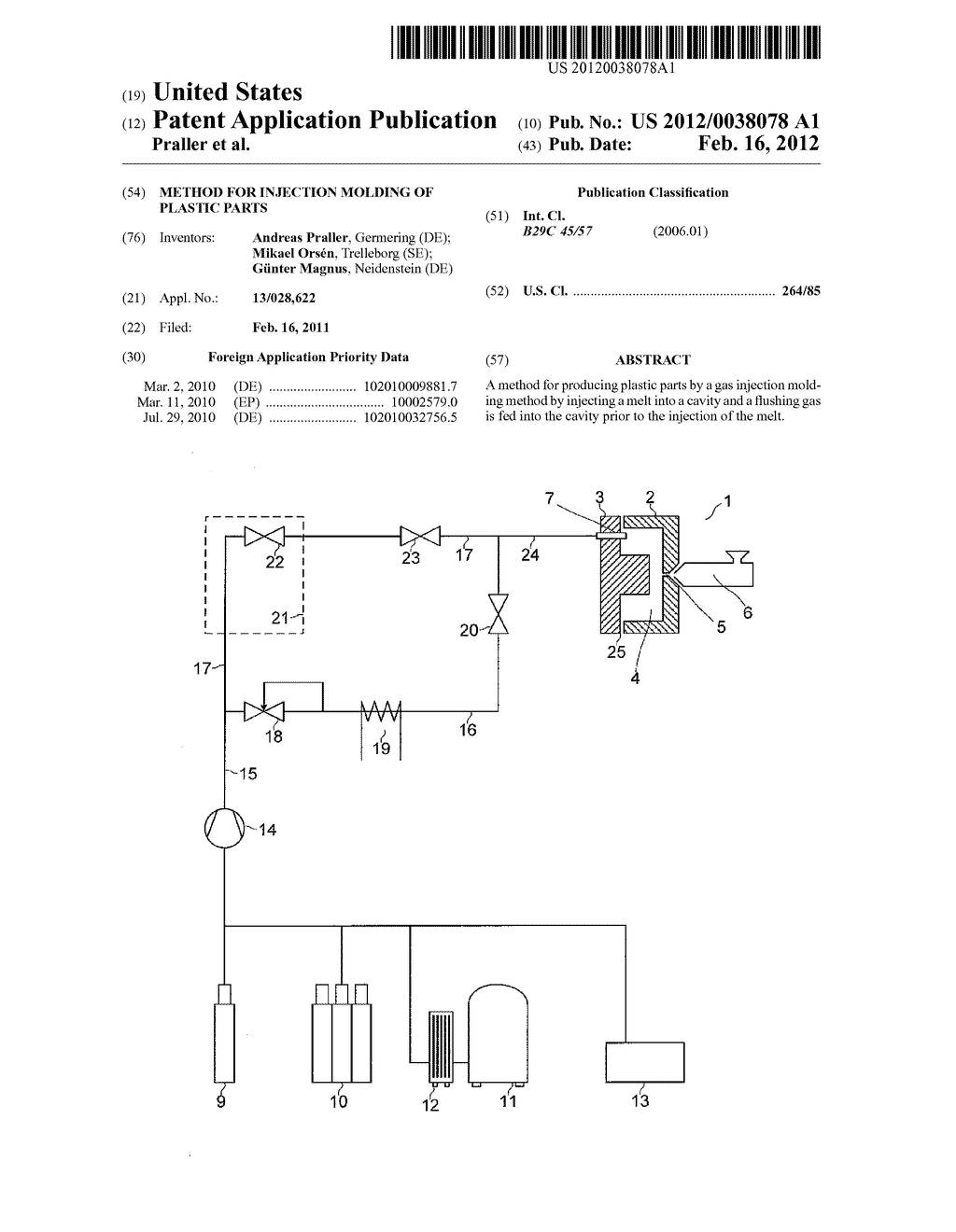 METHOD FOR INJECTION MOLDING OF PLASTIC PARTS - diagram, schematic, and image 01