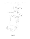 Car seat head rest with built-in screen diagram and image