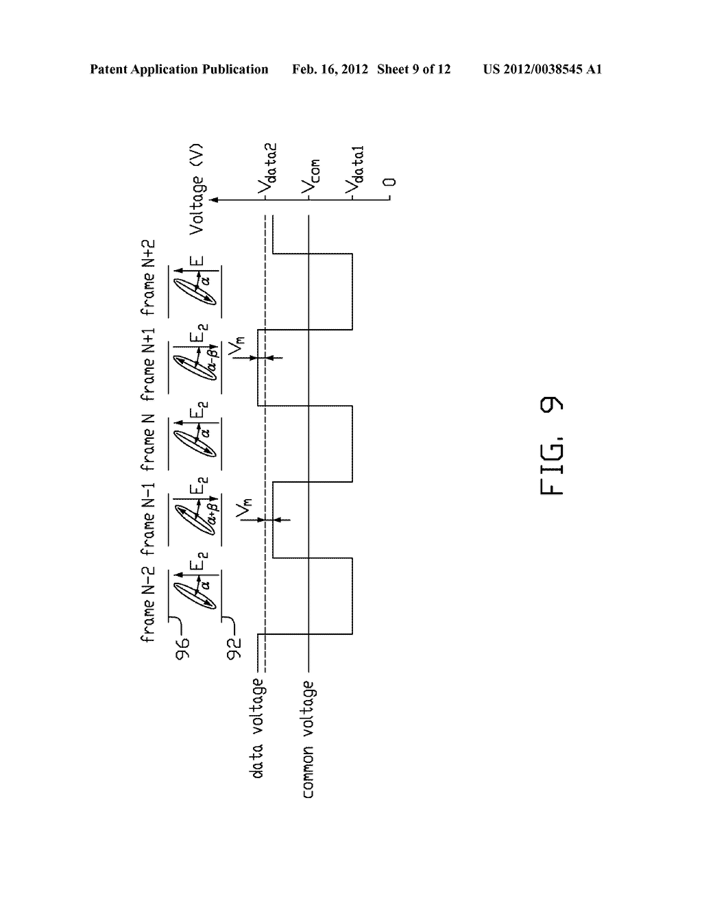 LIQUID CRYSTAL DISPLAY WITH PERIODICAL CHANGED VOLTAGE DIFFERENCE BETWEEN     DATA VOLTAGE AND COMMON VOLTAGE - diagram, schematic, and image 10