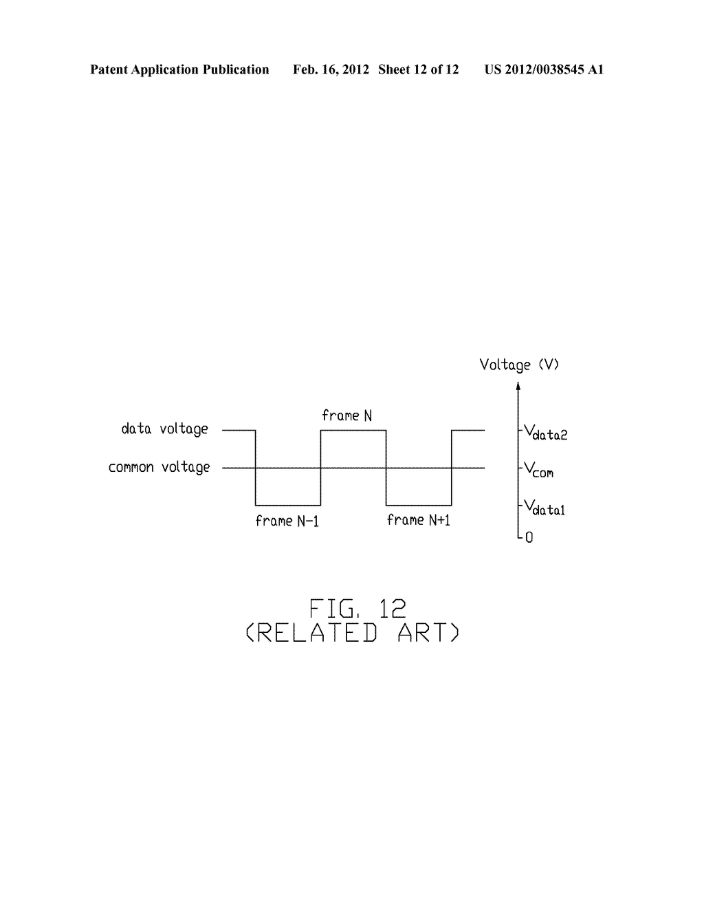 LIQUID CRYSTAL DISPLAY WITH PERIODICAL CHANGED VOLTAGE DIFFERENCE BETWEEN     DATA VOLTAGE AND COMMON VOLTAGE - diagram, schematic, and image 13